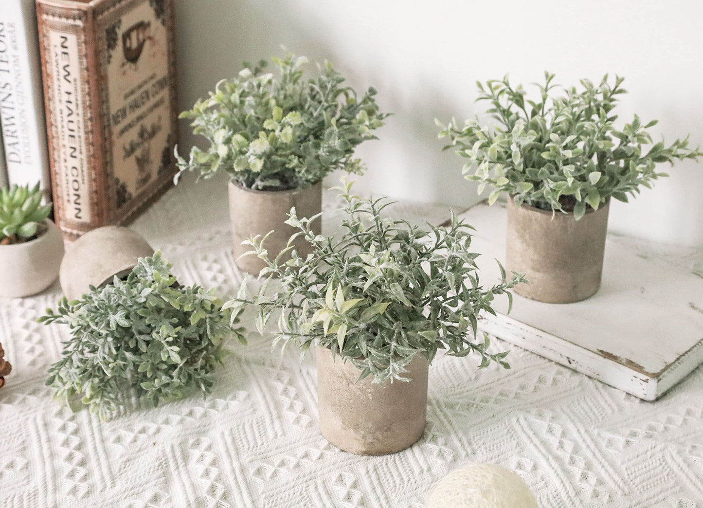Mini Potted Artificial Plants - 3 pack