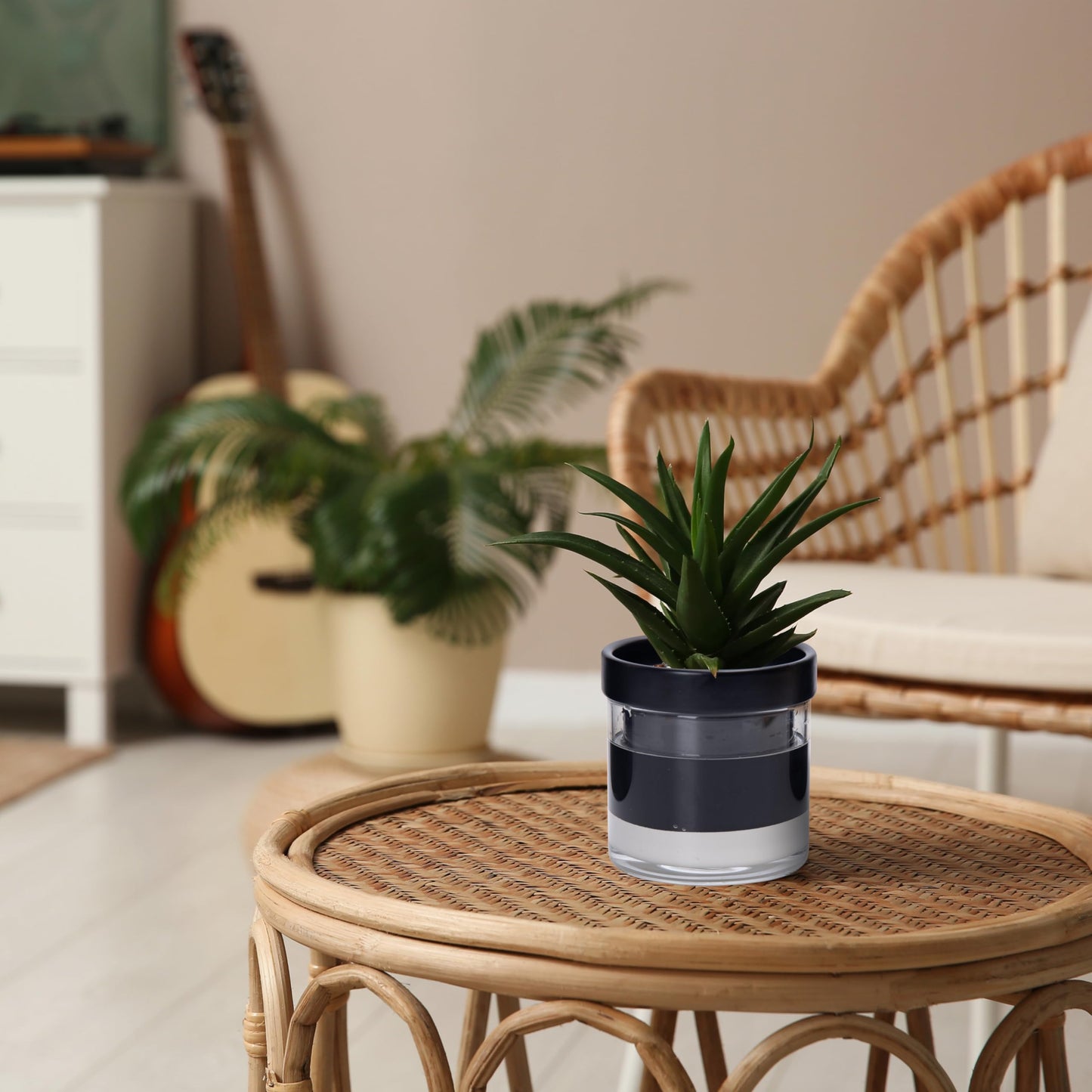Self Watering Planter Pot Terracotta and Glass