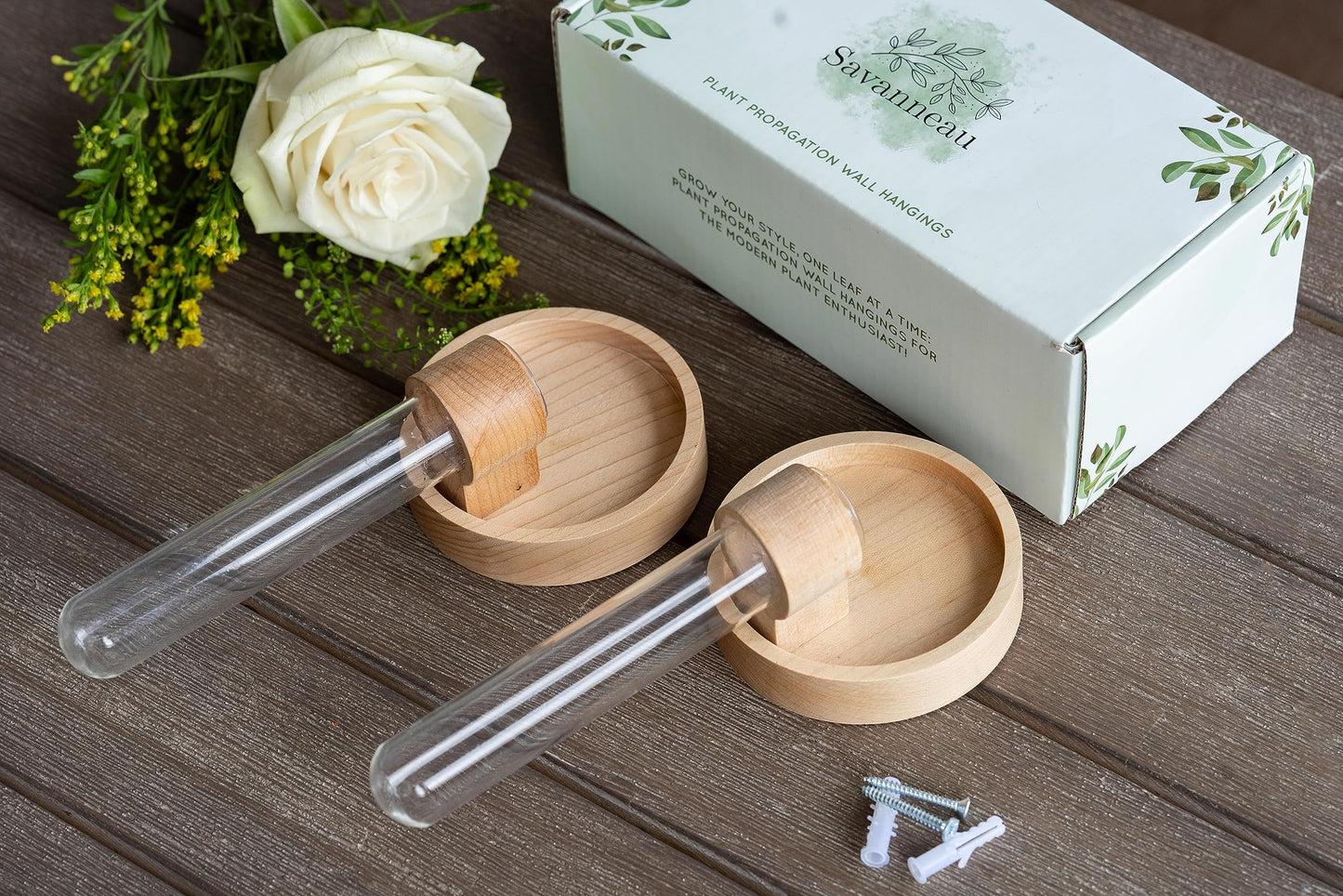 Maple Wood Propagation Wall Vases
