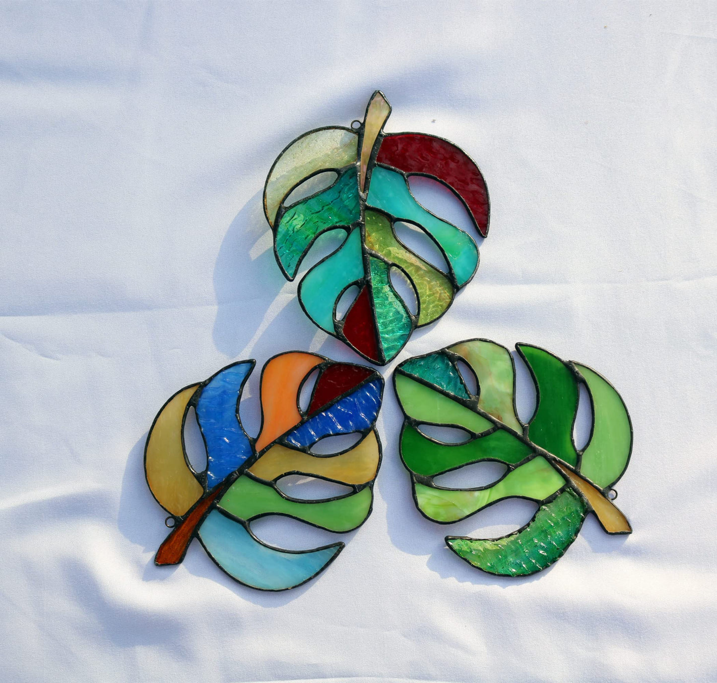 Stained Glass Window Hanging for Plant Lovers, Great Mothers Day Gift Handmade Green Plants Artificial,Suncatcher Plant Gifts for Women,Grandma,Mother's Day,Christmas
