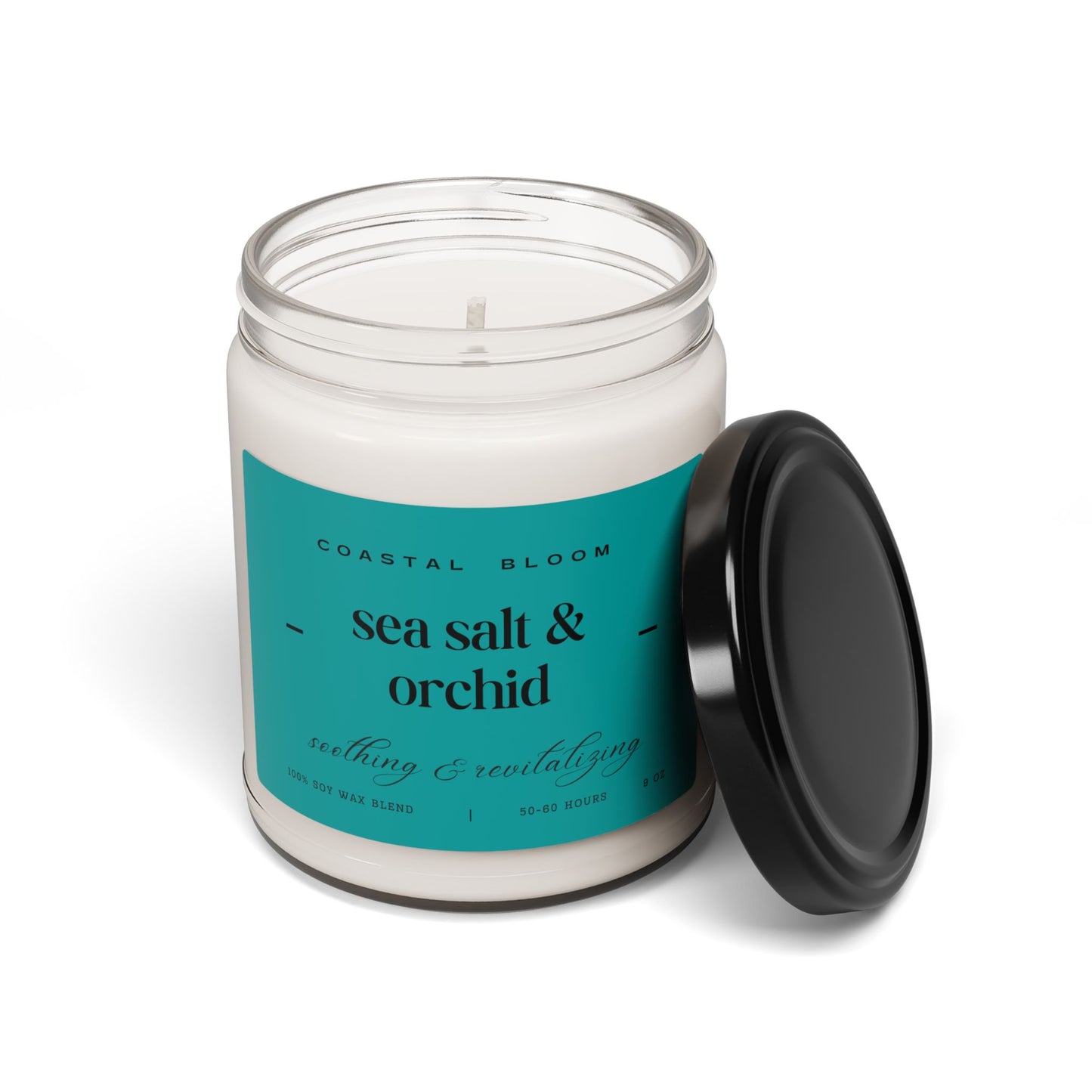 Sea Salt & Orchid Candle - 9oz Scented Soy Wax for Soothing and Revitalizing