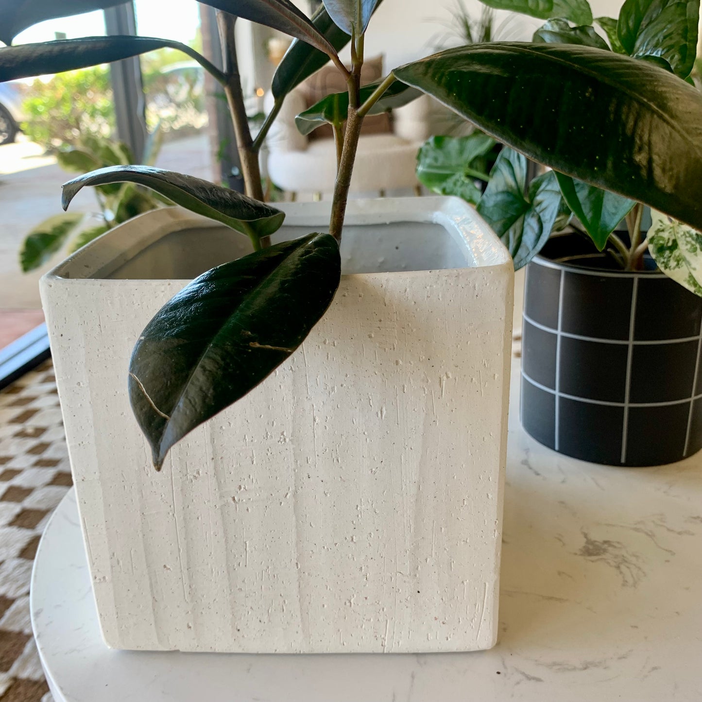 Black & White Grid Planter