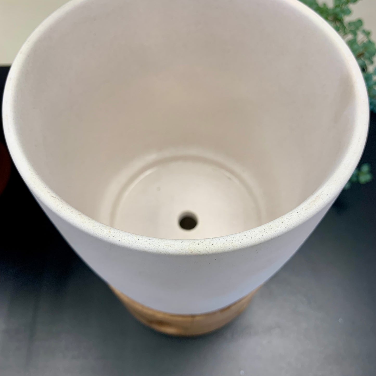 Ceramic + Wood Planter