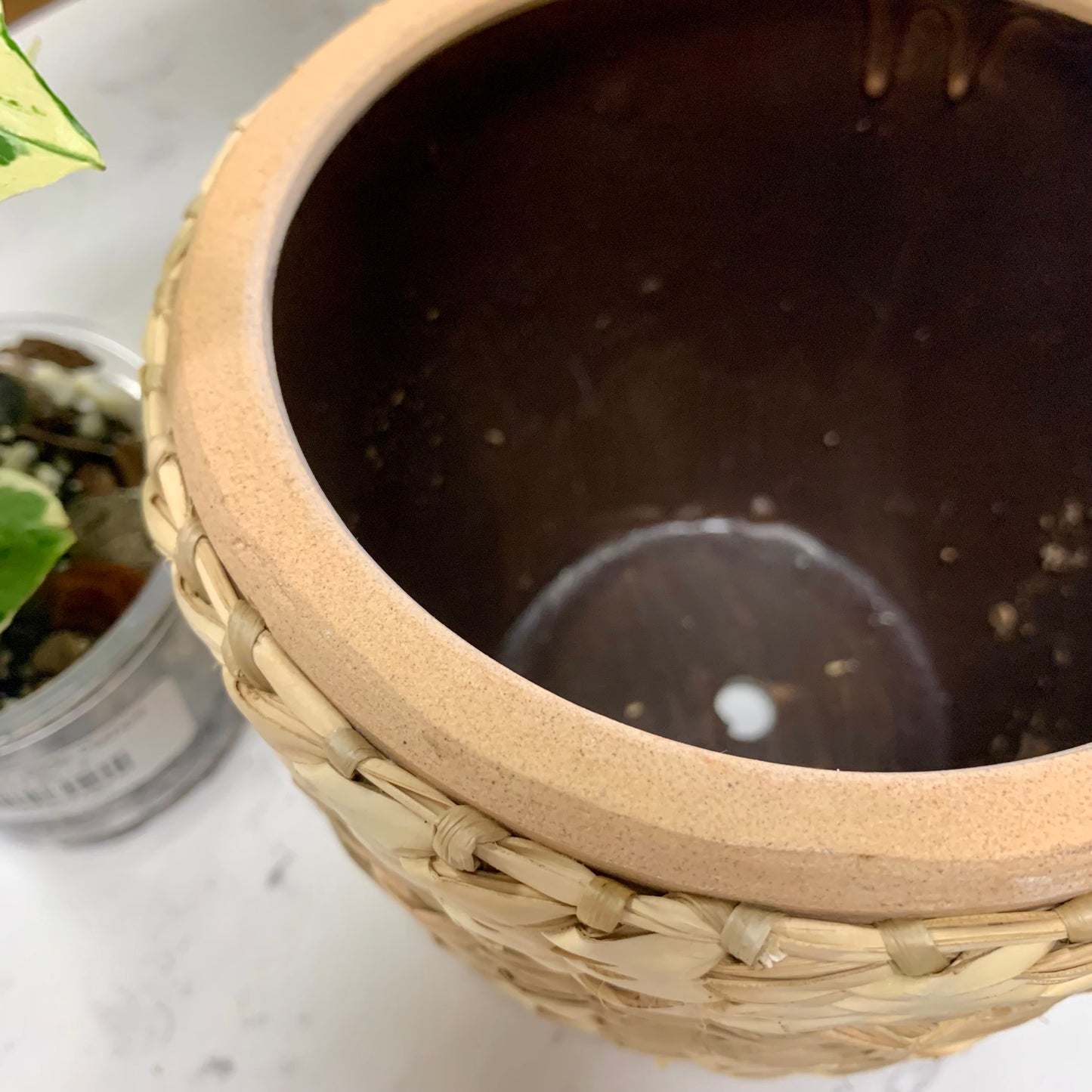 Natural Woven Ceramic Pot