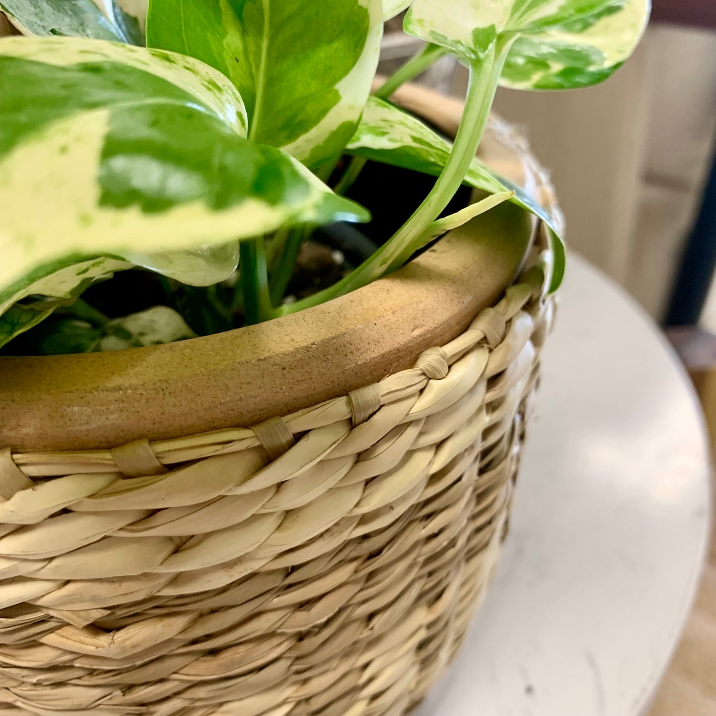 Natural Woven Ceramic Pot