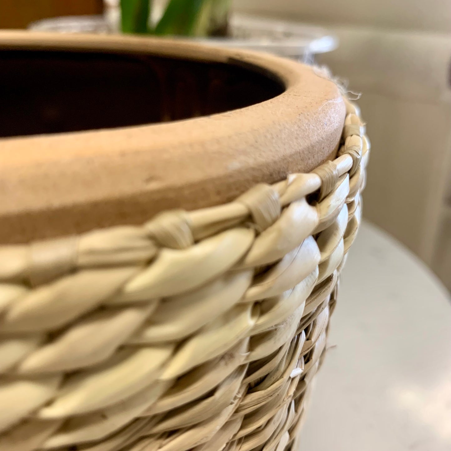 Natural Woven Ceramic Pot