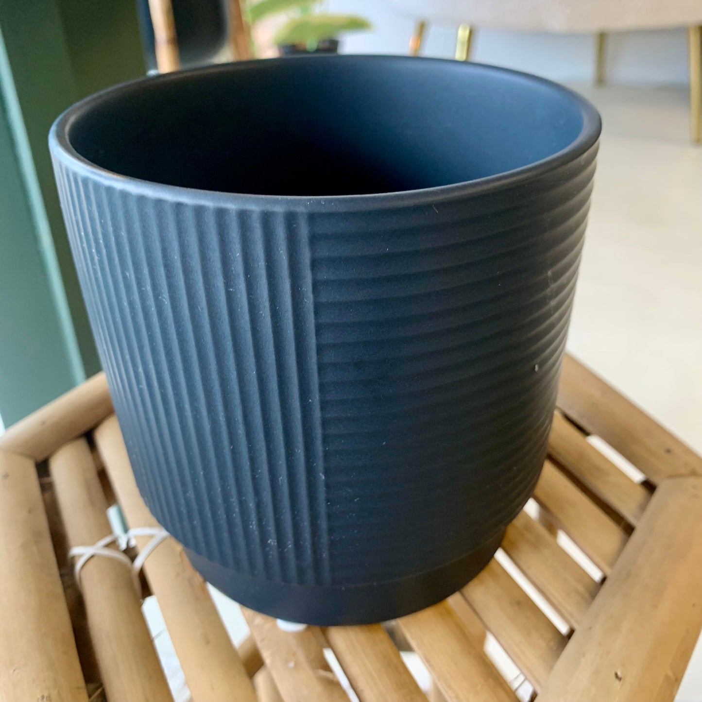Textured Black Planter