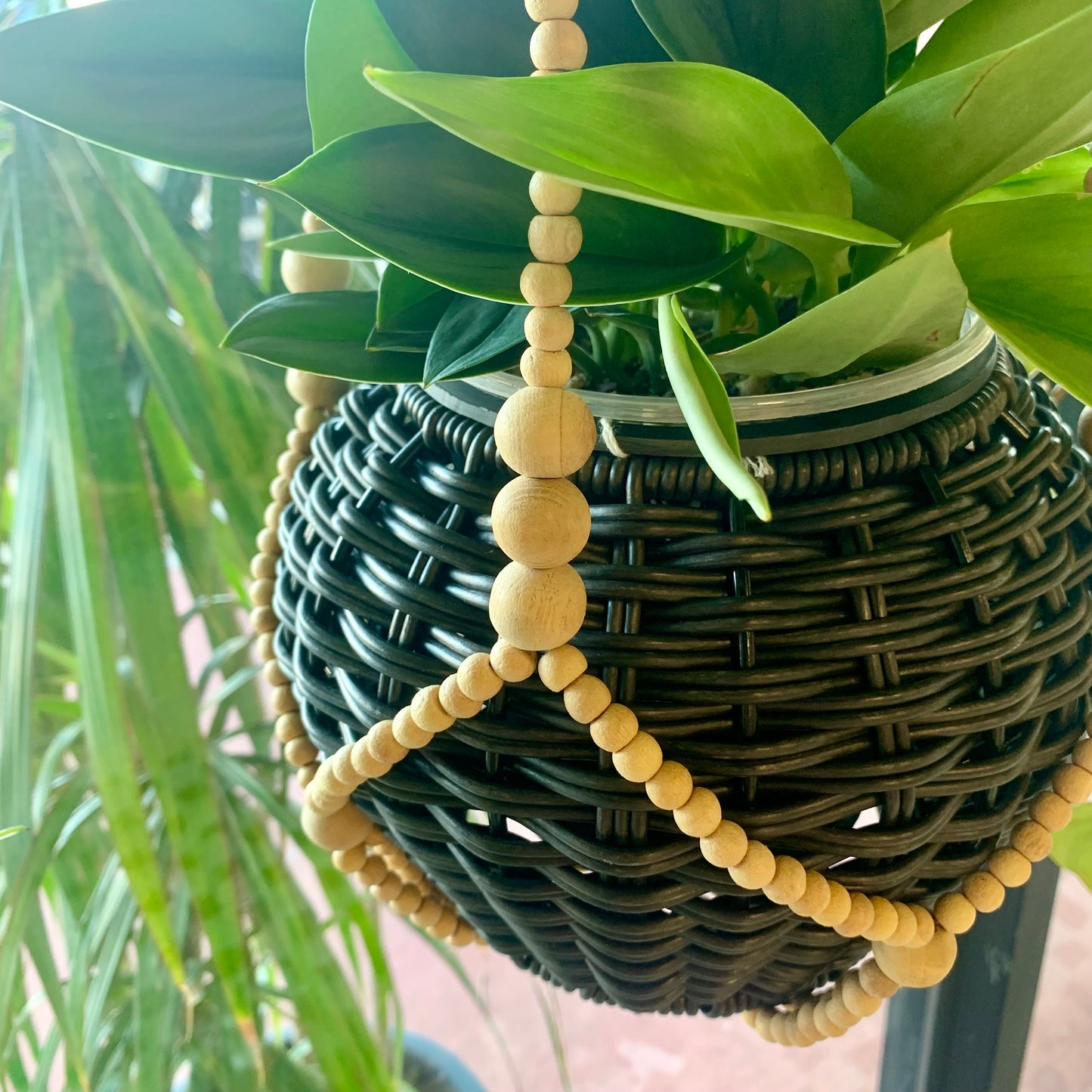 Wood Bead Plant Hanger
