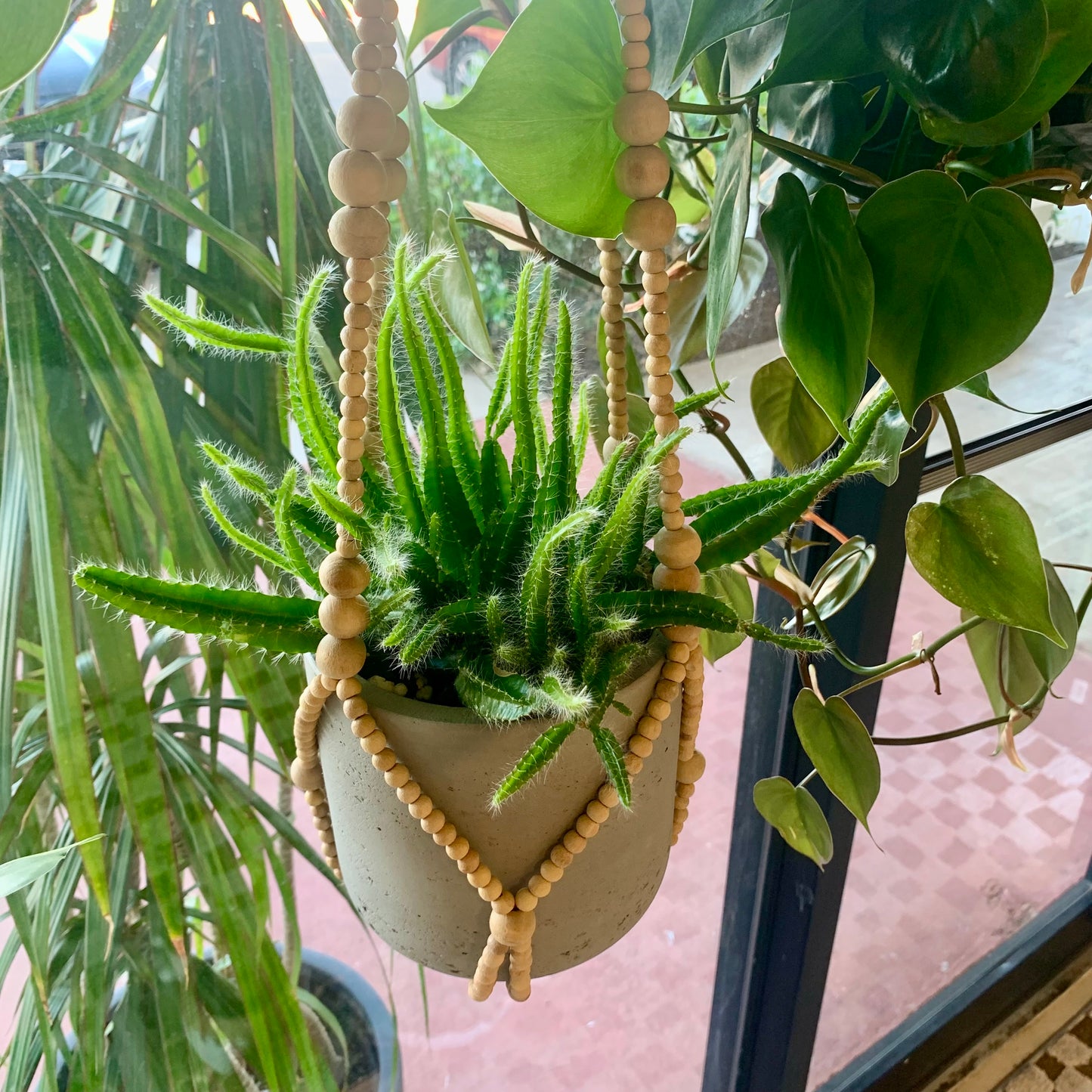 Wood Bead Plant Hanger