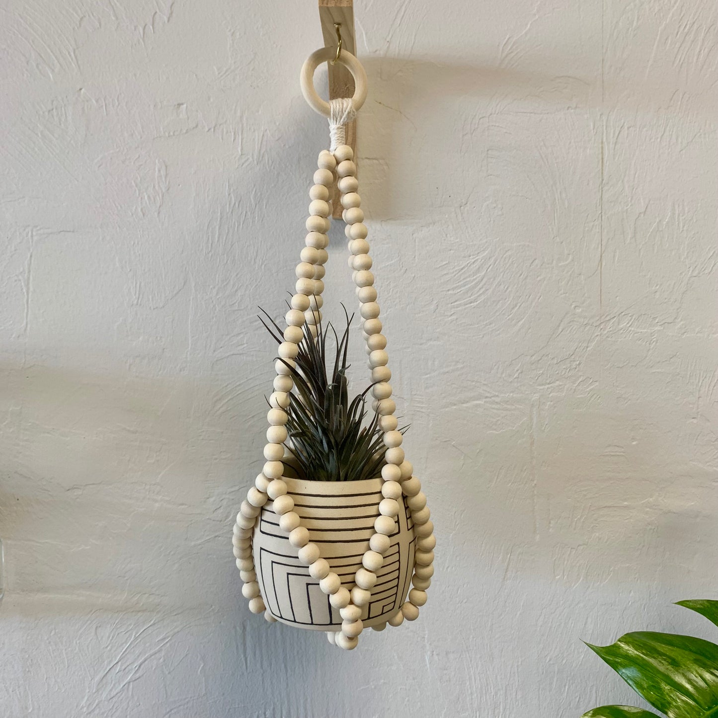 Small Wood Bead Plant Hanger