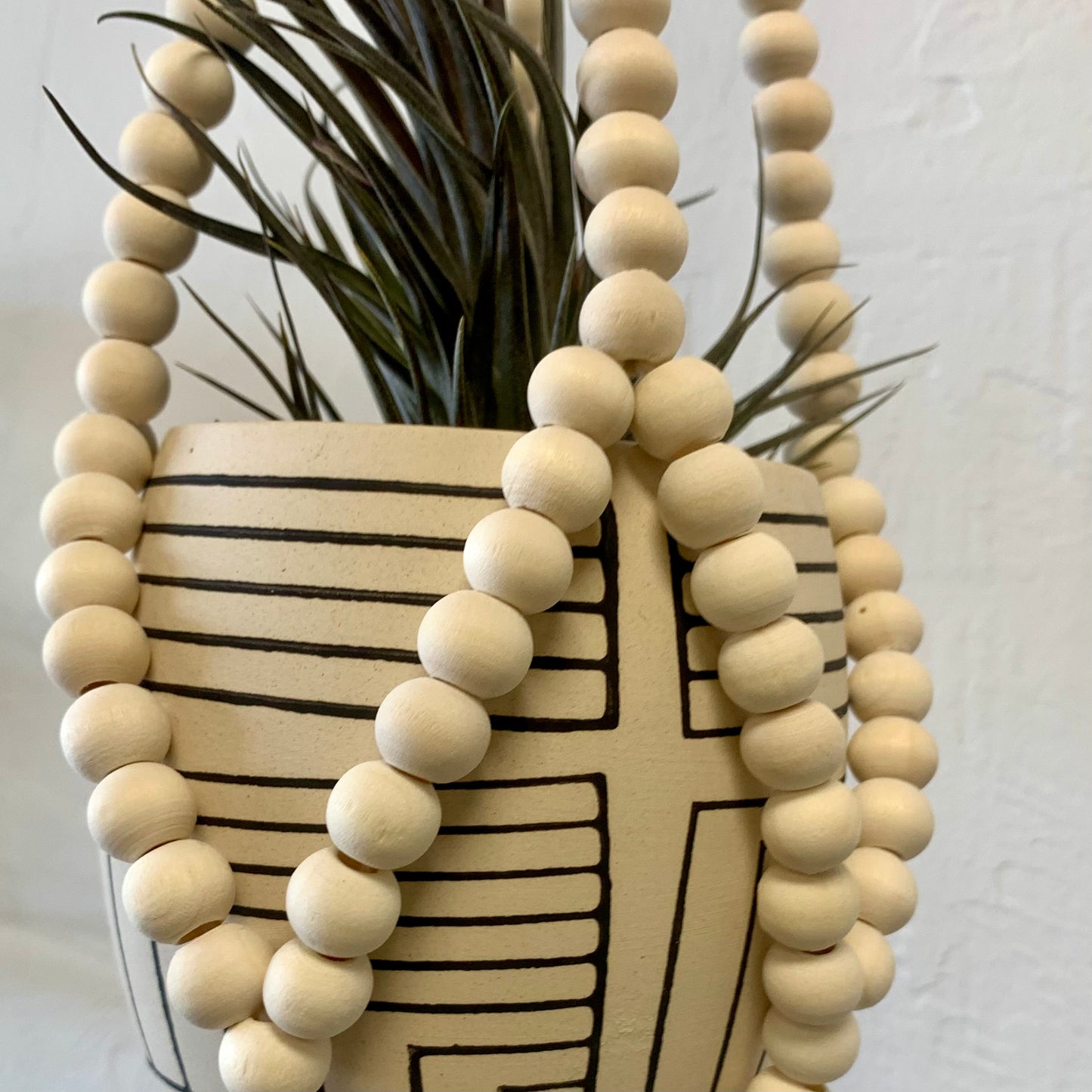 Small Wood Bead Plant Hanger