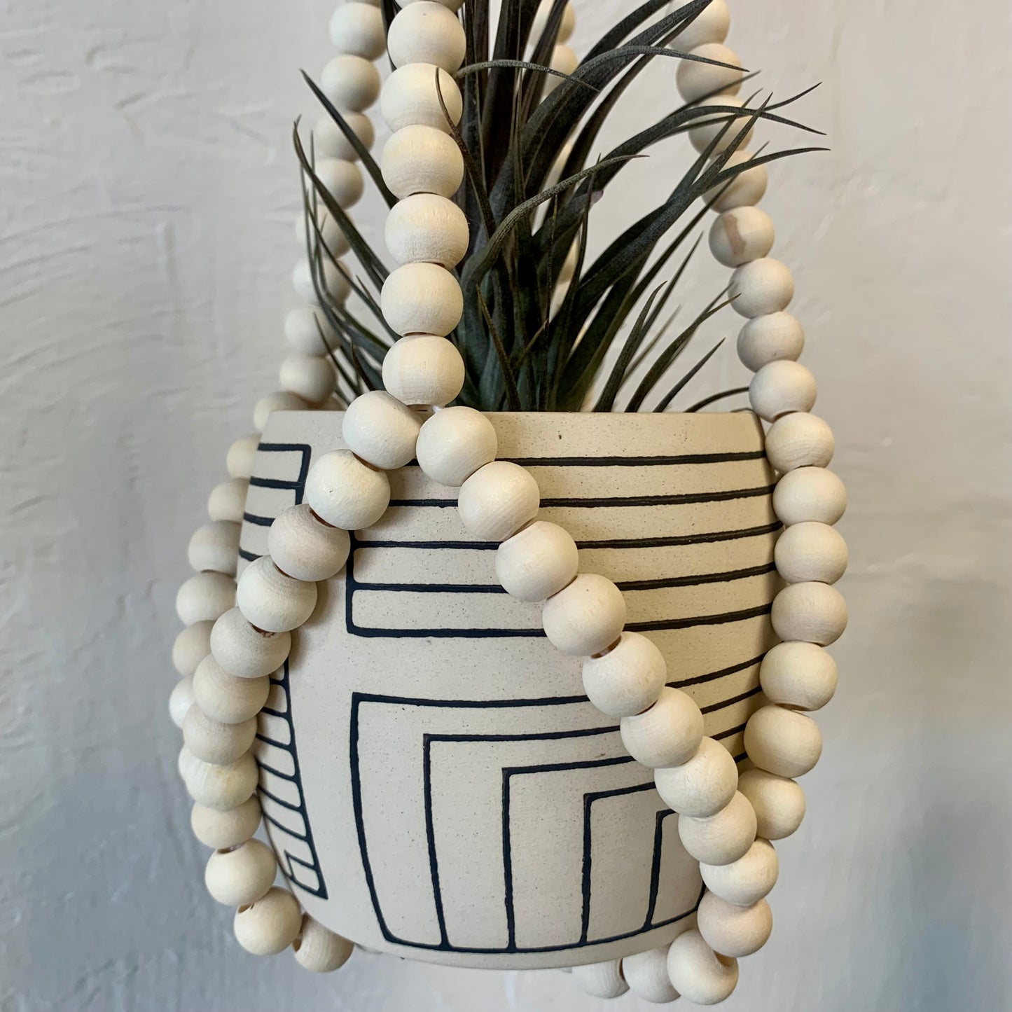 Small Wood Bead Plant Hanger