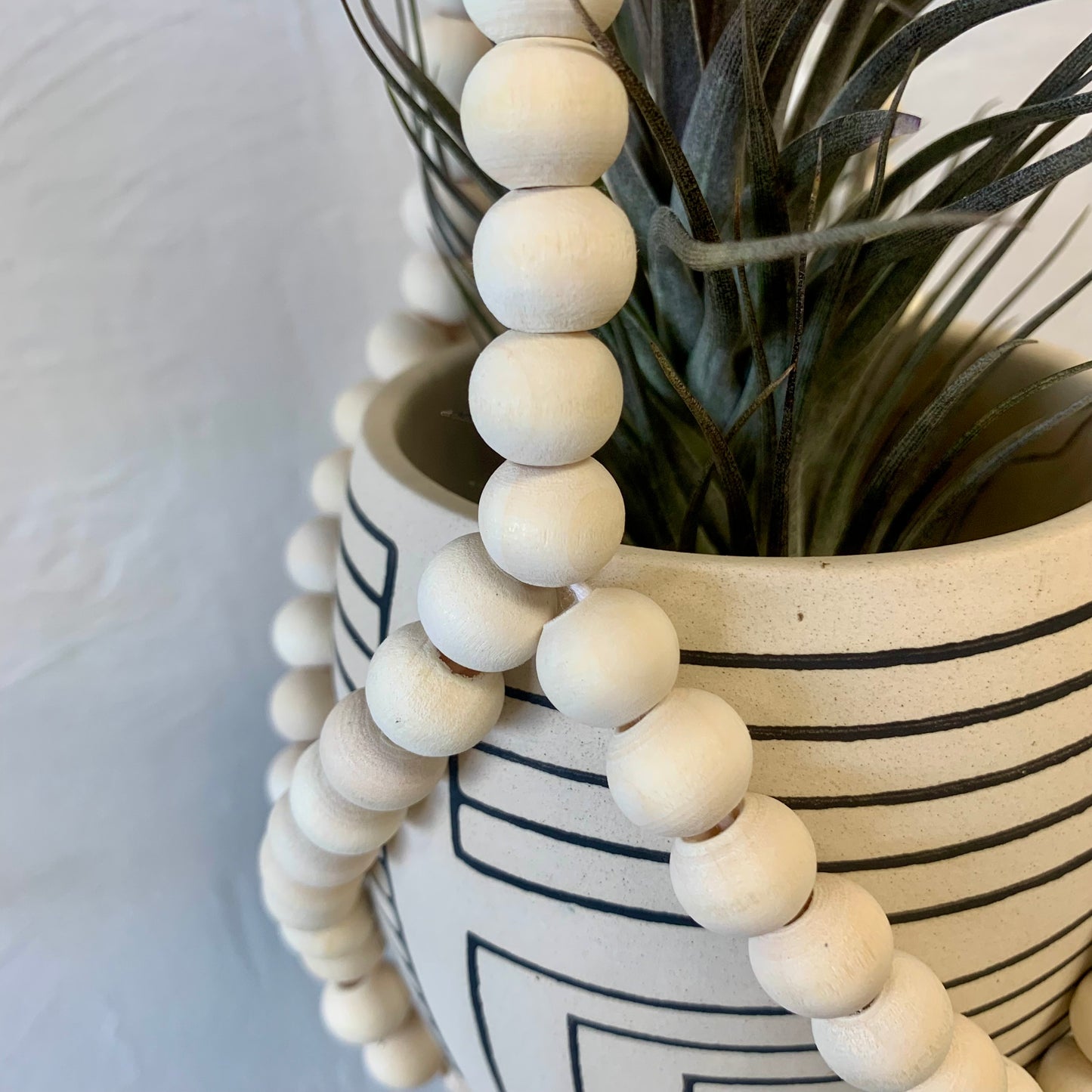 Small Wood Bead Plant Hanger