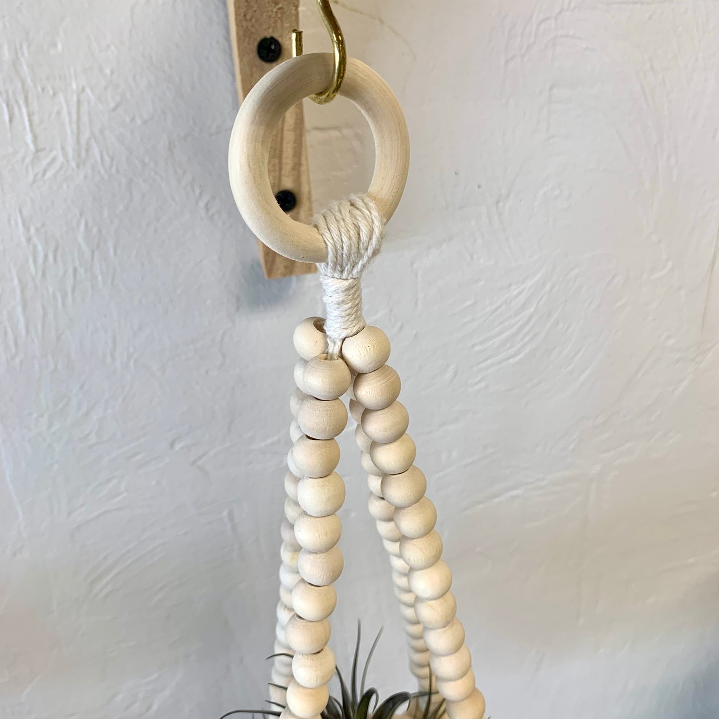 Small Wood Bead Plant Hanger