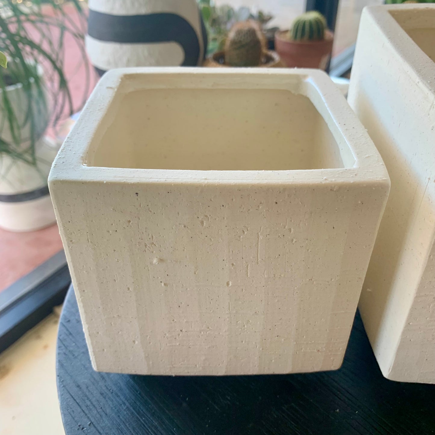 Square White Planter