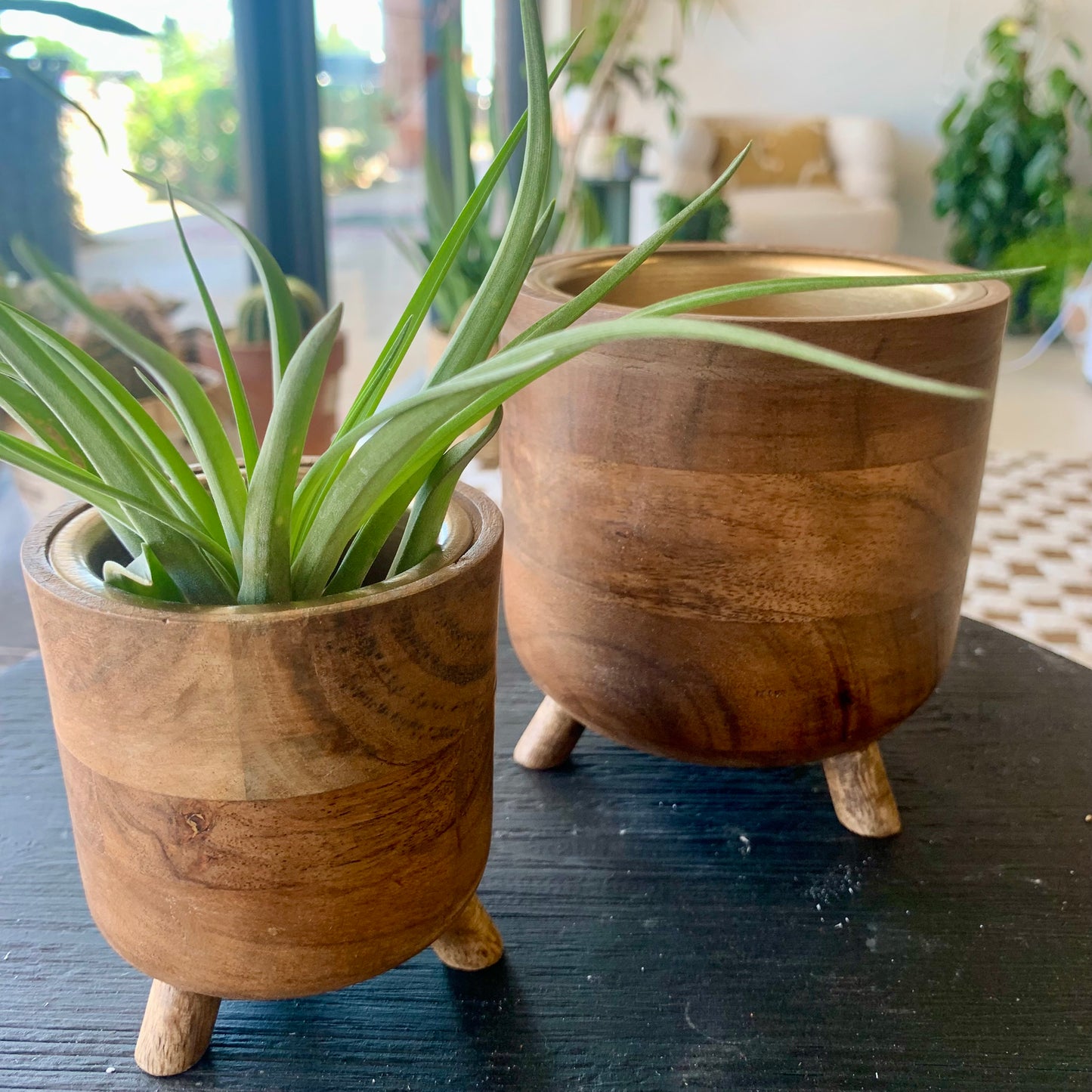 Small Footed Wood Planter