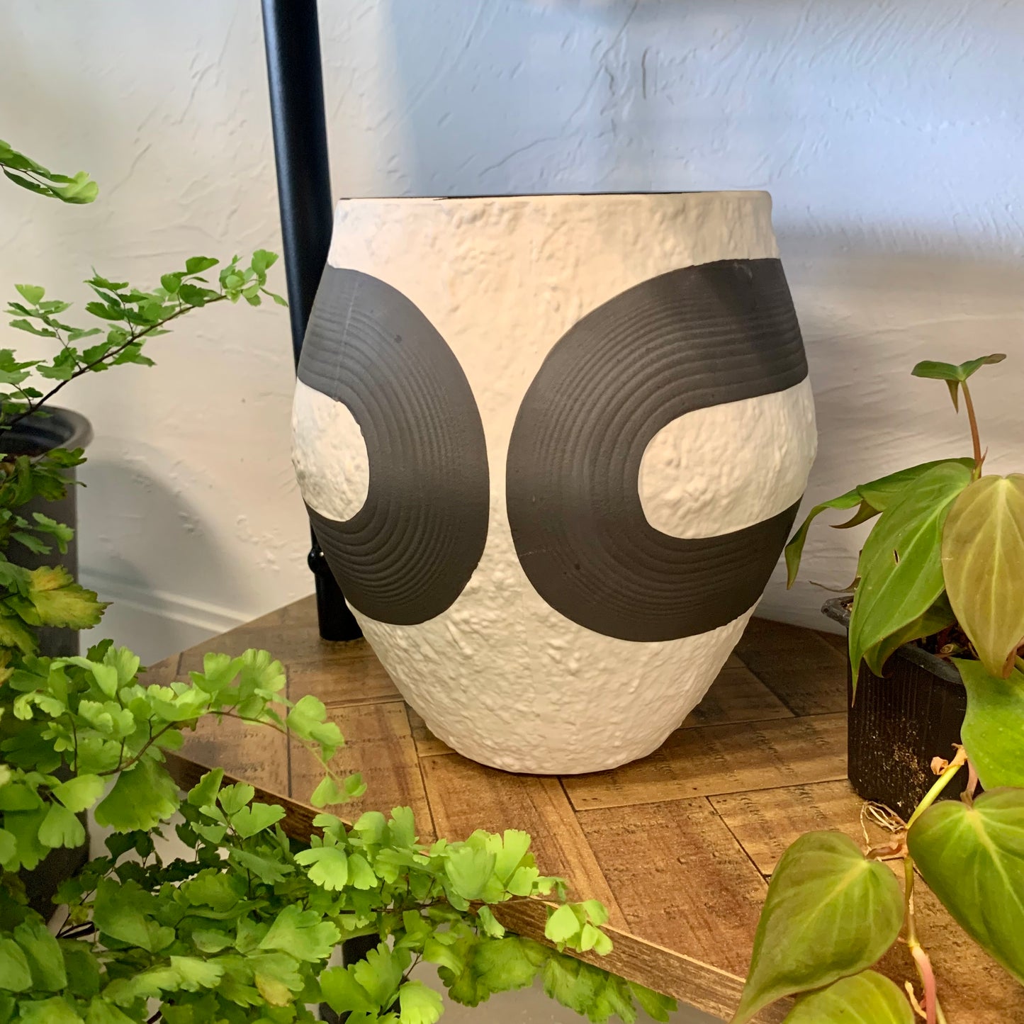 Black + White Stoneware Vase