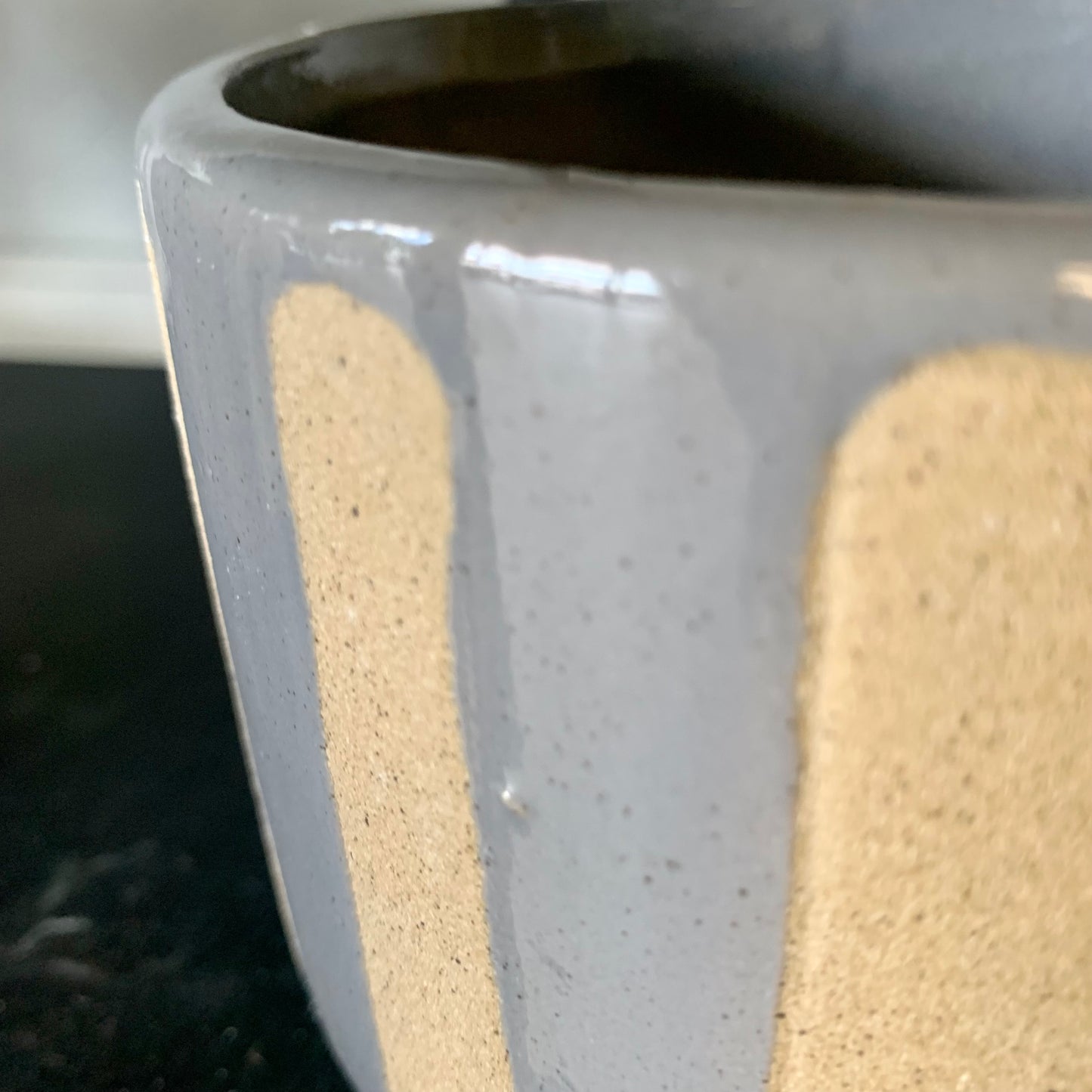 Striped Stoneware Planter