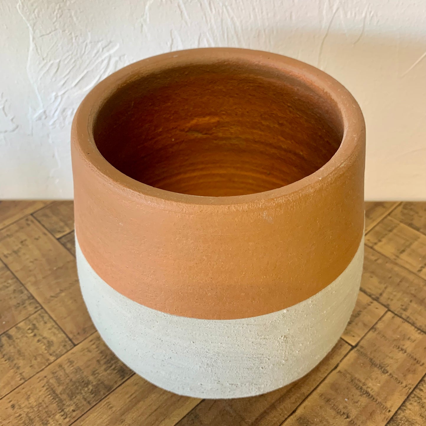 Colorblock Terracotta & Cement Planter