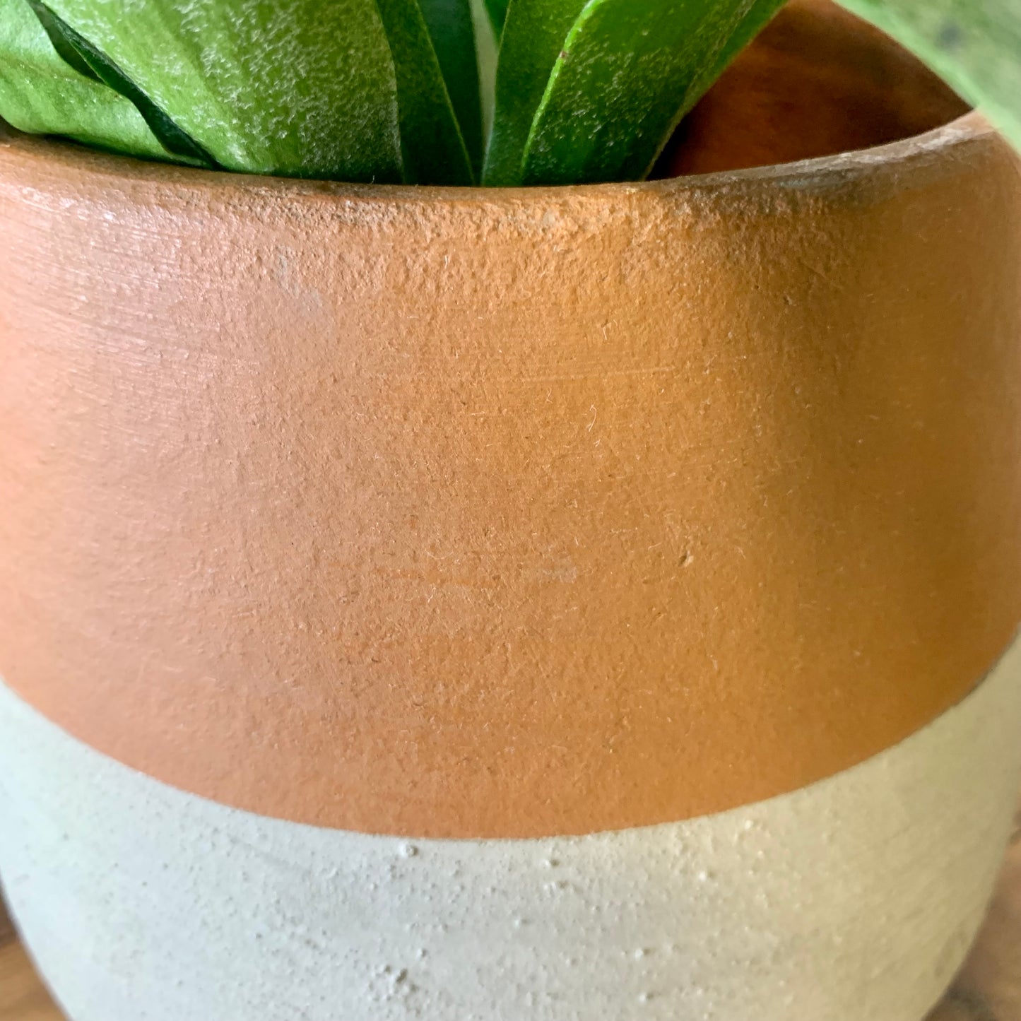 Colorblock Terracotta & Cement Planter