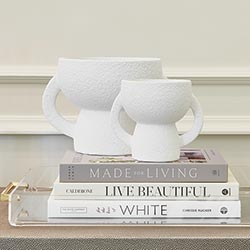 White Double Handle Vase