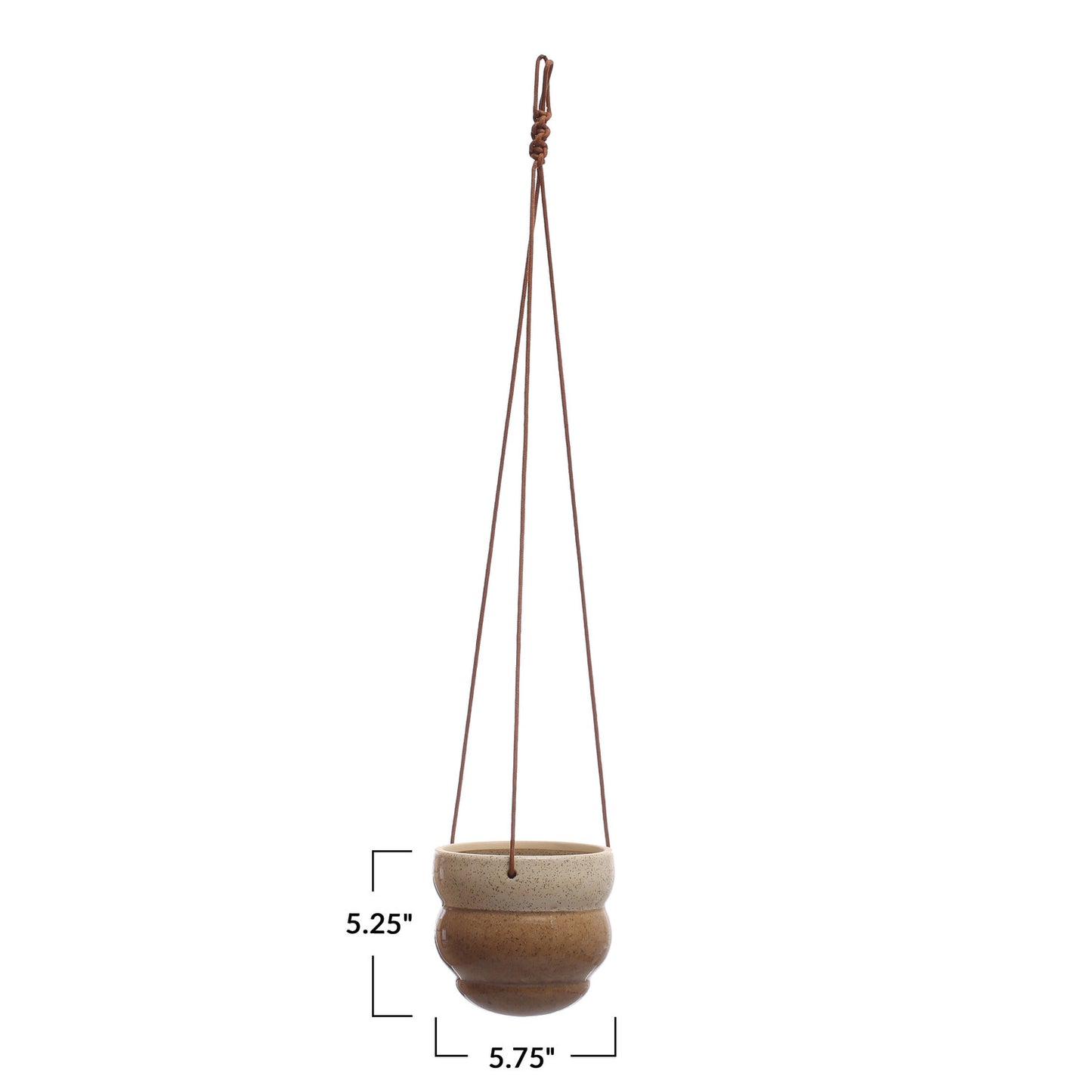 Hanging Stoneware Planter w/ Cotton Hanger