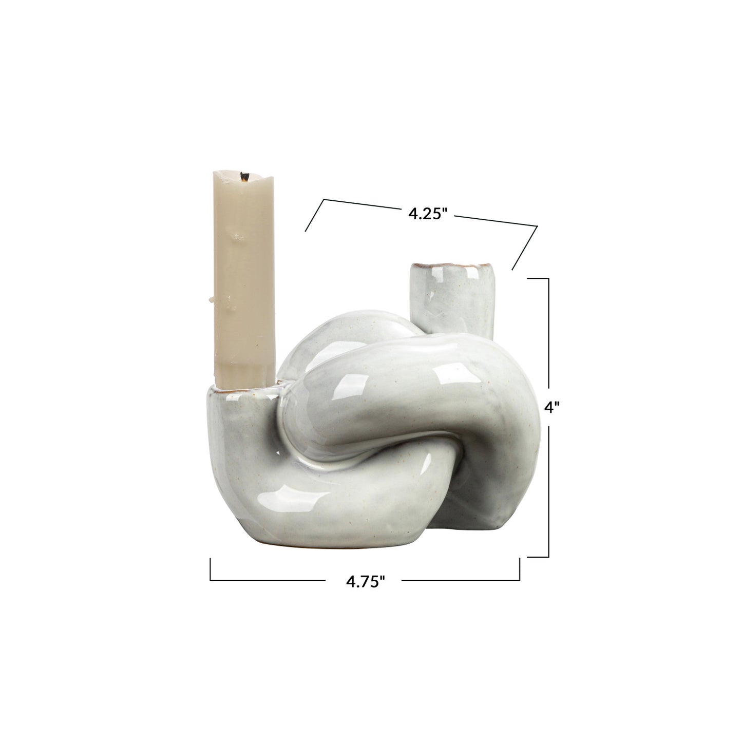 Stoneware Double Taper Holder