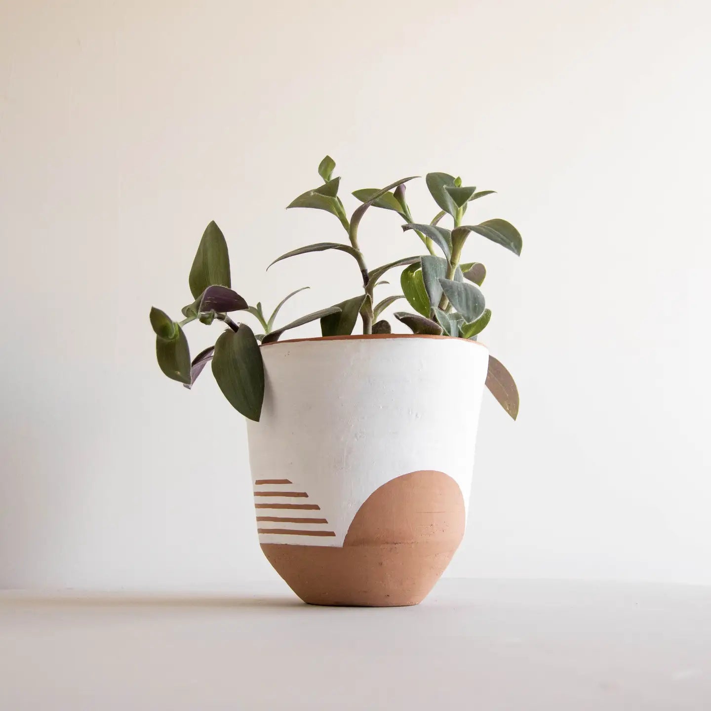 Modern White & Terracotta Planter