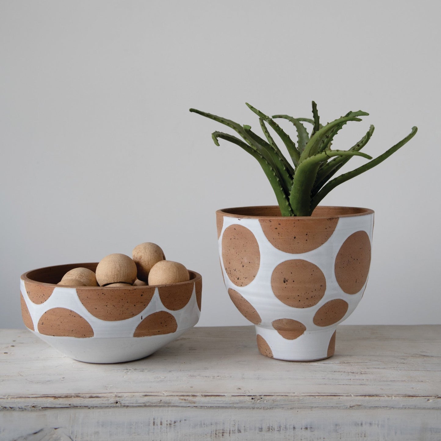 Polka Dot Terracotta Pot