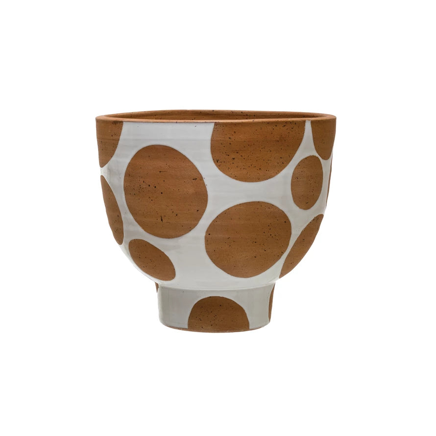 Polka Dot Terracotta Pot