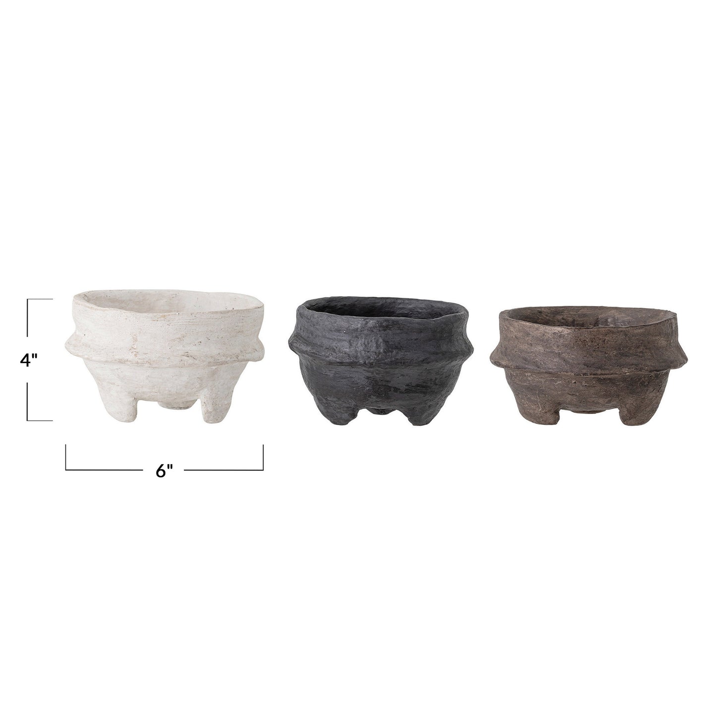 Paper Mache Footed Bowl