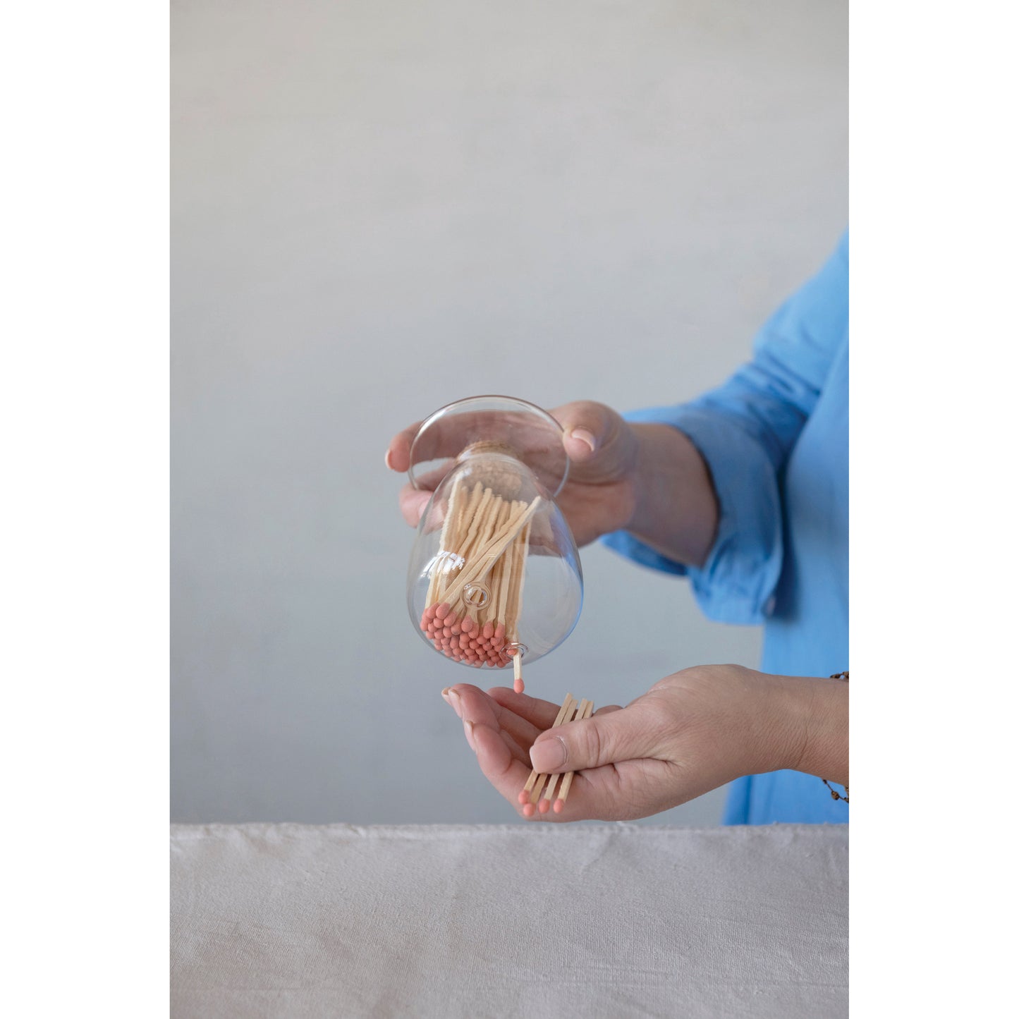 Glass Match Holder 4"