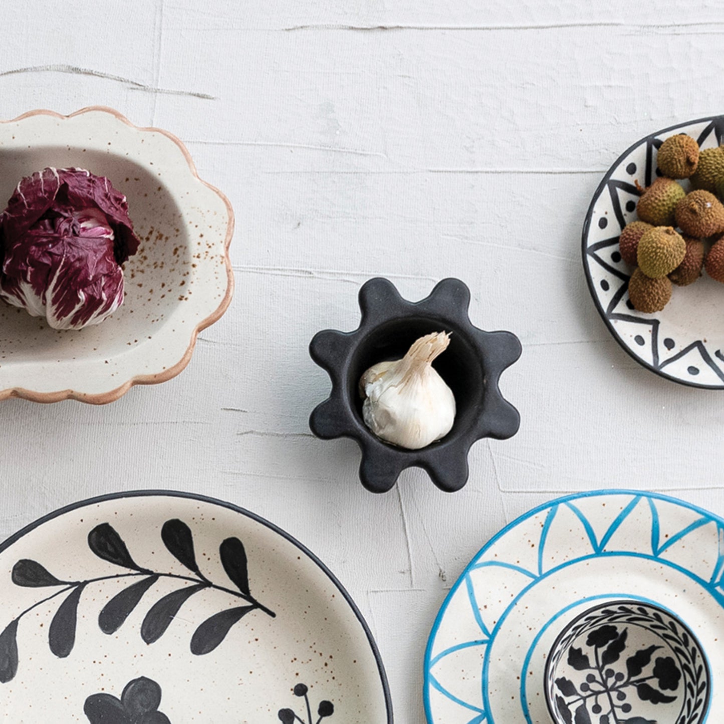 Matte Black Abstract Bowl