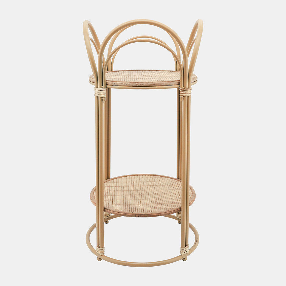Wicker Two Tier Plant Stand