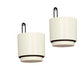 Wall Mounted Hanging Planter Vase & Geometric Wall Decor Polypropylene Container - Dia.5.91" - Sylinder Shape, White, Set of 2