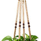 Mkono Macrame Plant Hanger Indoor Hanging Planter Basket with Wood Beads Decorative Flower Pot Holder No Tassels for Indoor Outdoor Boho Home Decor 35 Inch, Ivory, Set of 1 (POTS NOT Included)