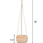 Mkono Ceramic Hanging Planter Macrame Plant Holder 5 Inch Cute Succulent Cactus Pot with Cotton Rope Hanger for Indoor Outdoor Decor, 1 Pack