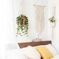 Mkono Macrame Plant Hanger Indoor Hanging Planter Basket with Wood Beads Decorative Flower Pot Holder No Tassels for Indoor Outdoor Boho Home Decor 35 Inch, Ivory, Set of 1 (POTS NOT Included)