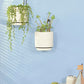 Wall Mounted Hanging Planter Vase & Geometric Wall Decor Polypropylene Container - Dia.5.91" - Sylinder Shape, White, Set of 2