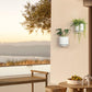 Wall Mounted Hanging Planter Vase & Geometric Wall Decor Polypropylene Container - Dia.5.91" - Sylinder Shape, White, Set of 2