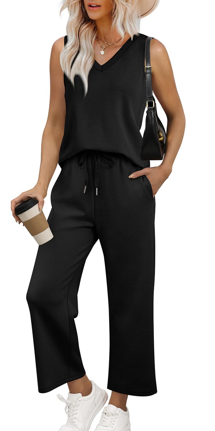 Casual Lounge Sets V Neck