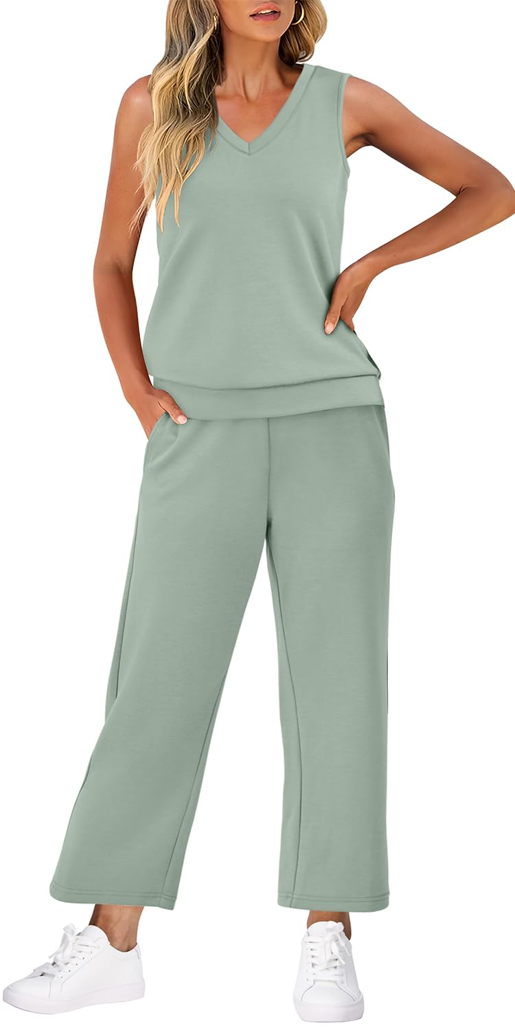 Casual Lounge Sets V Neck