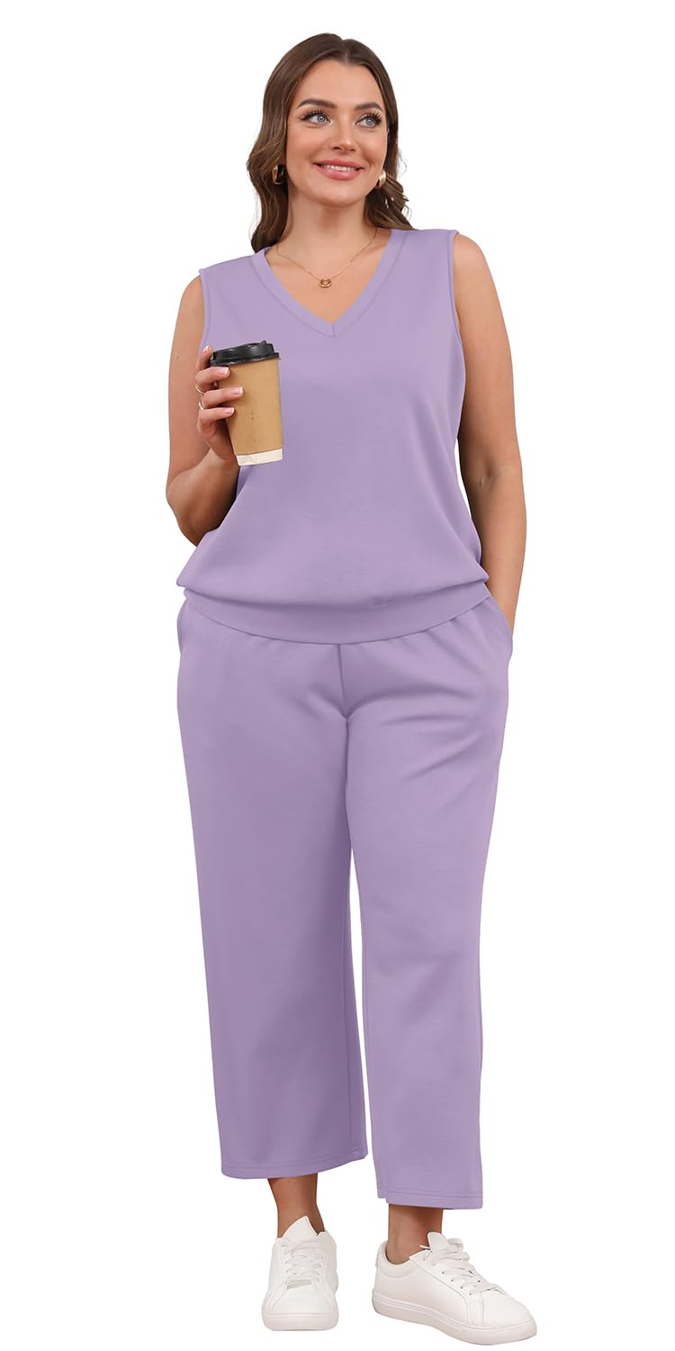 Casual Lounge Sets V Neck