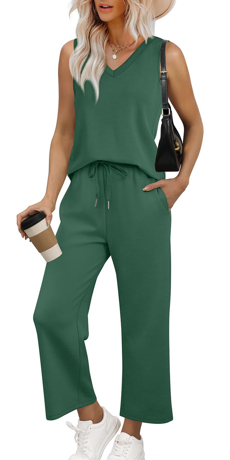 Casual Lounge Sets V Neck