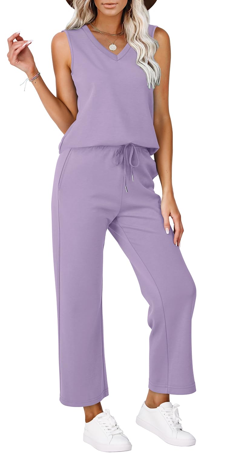 Casual Lounge Sets V Neck