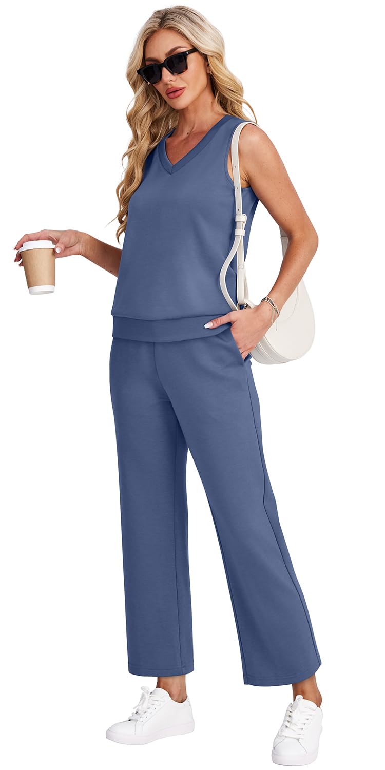 Casual Lounge Sets V Neck