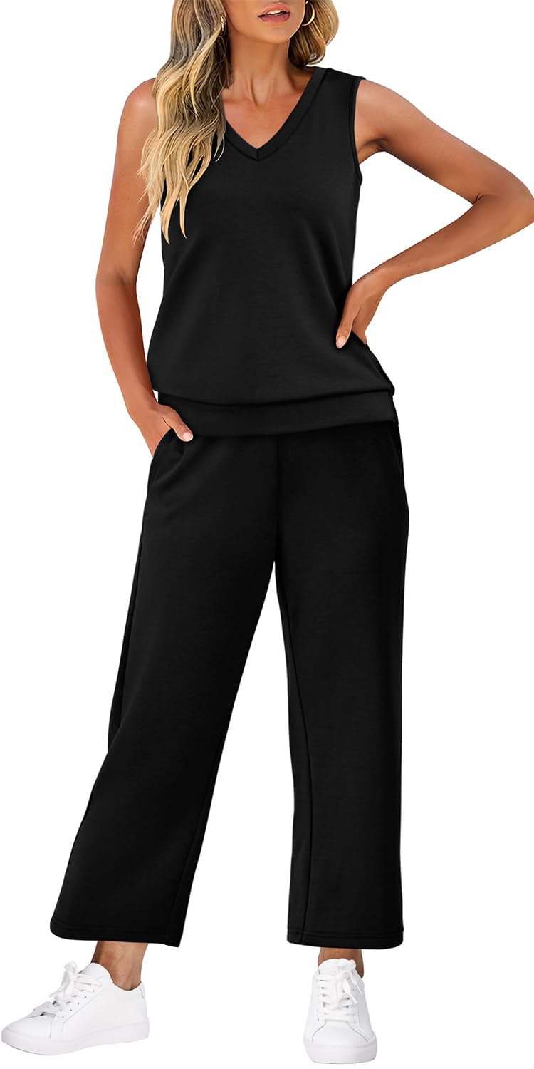 Casual Lounge Sets V Neck