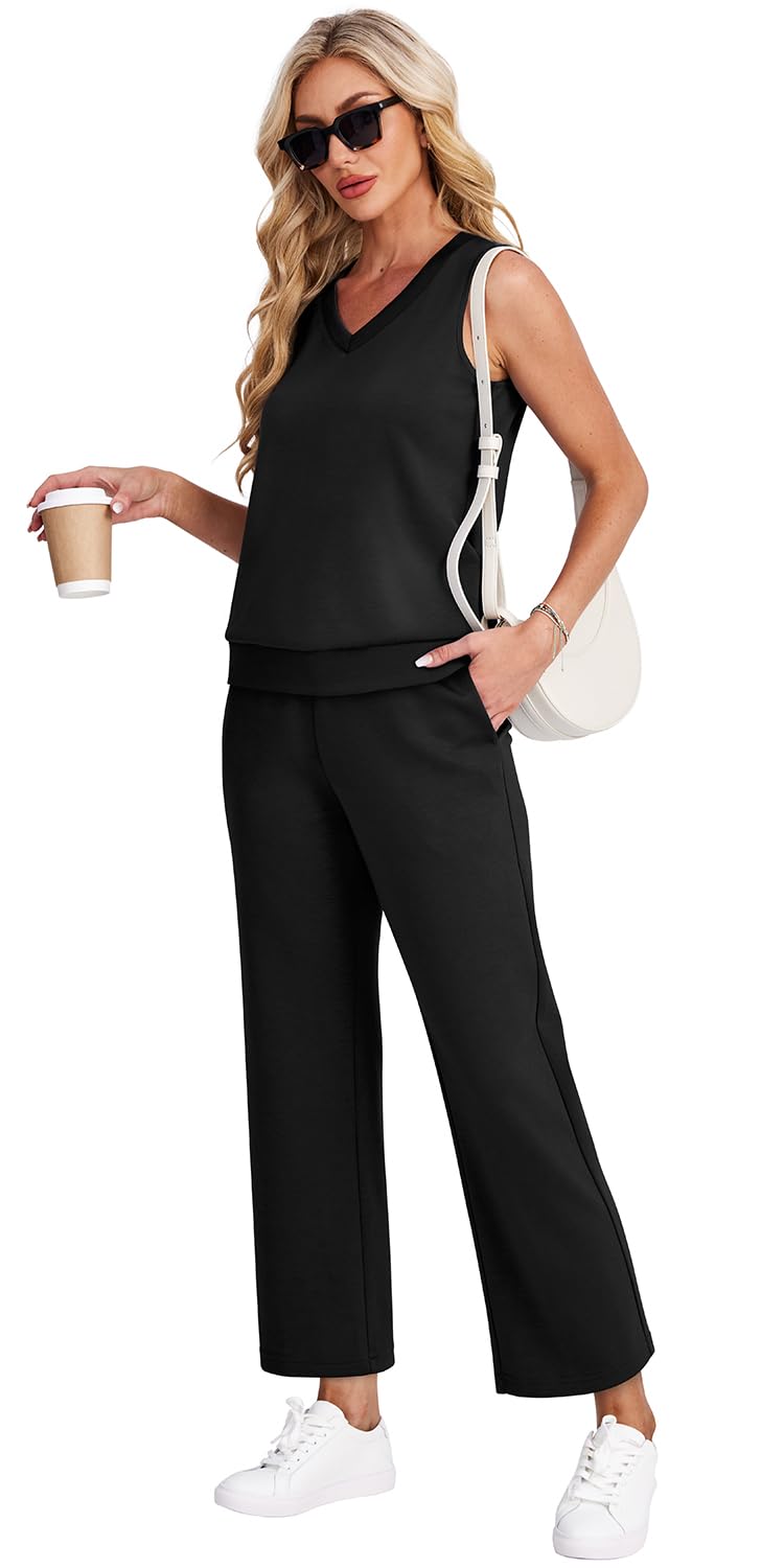 Casual Lounge Sets V Neck
