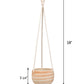 Mkono Ceramic Hanging Planter Macrame Plant Holder 5 Inch Cute Succulent Cactus Pot with Cotton Rope Hanger for Indoor Outdoor Decor, 1 Pack