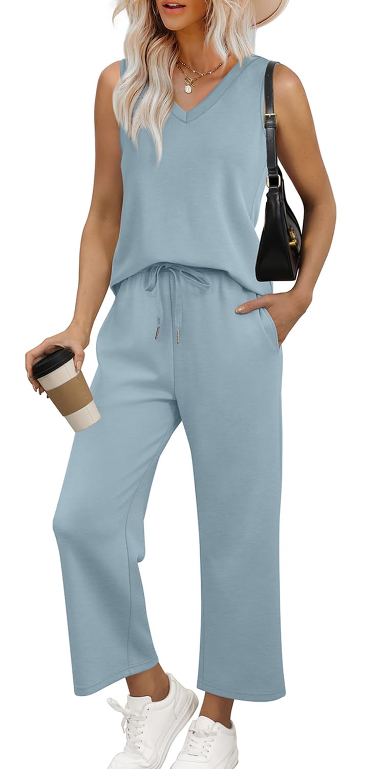 Casual Lounge Sets V Neck